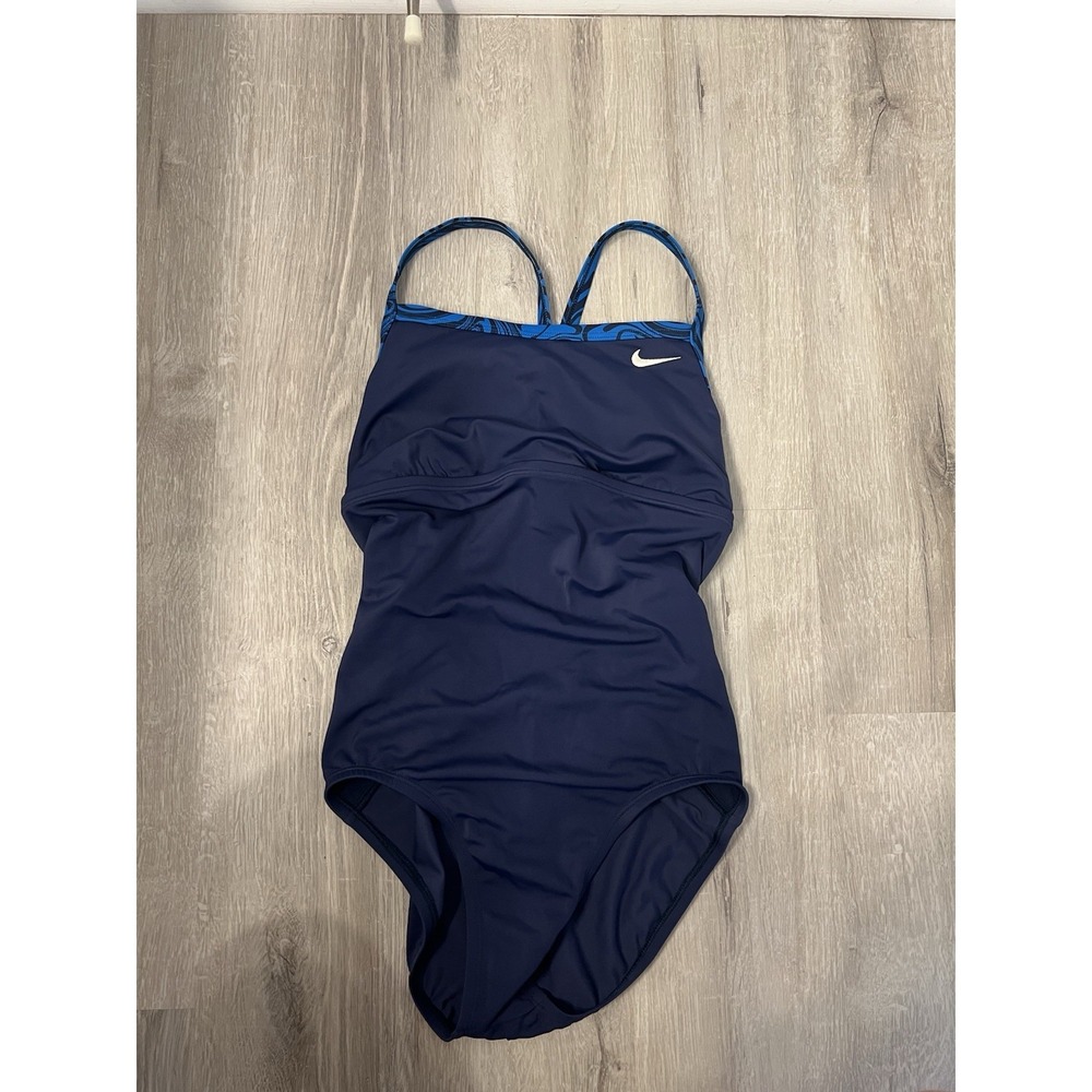 Nike Swim Women's One Piece Swimsuit Dark Navy Blue Size S